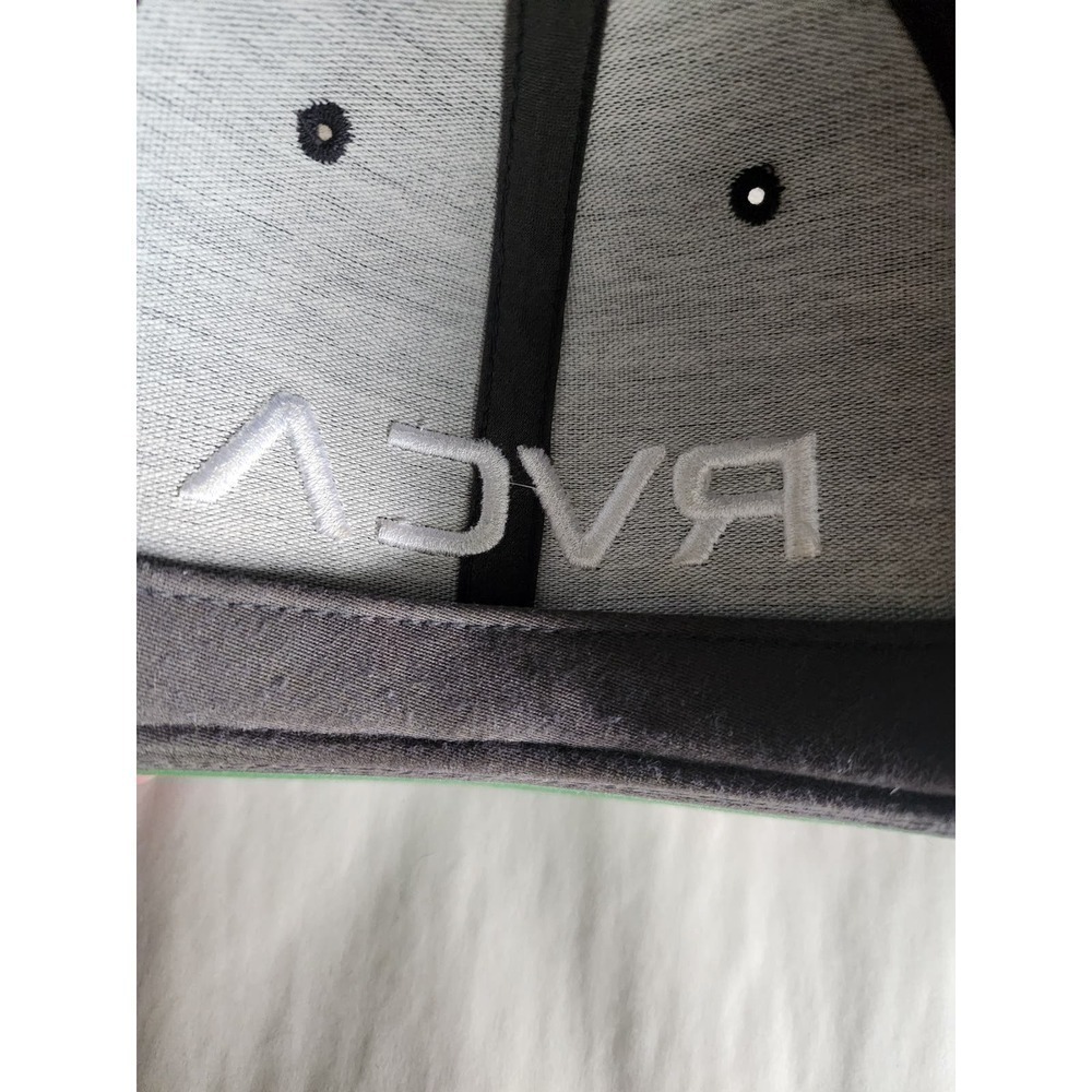RVCA snap back trucker ball cap wool blend adjustable grey logo light wear OS - Picture 5 of 6